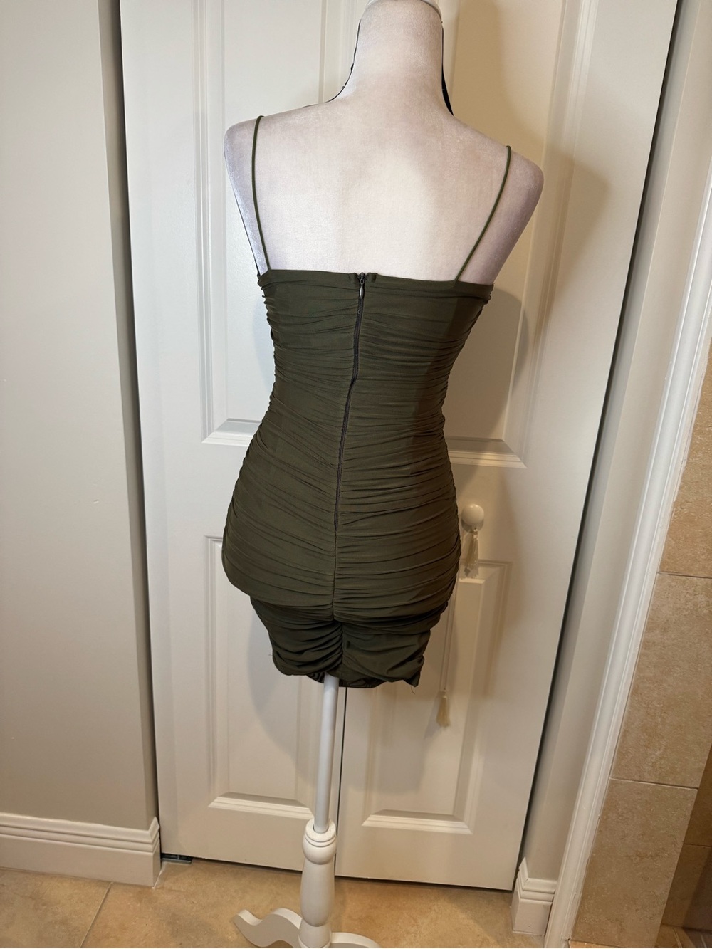 Princess Polly Olive Shivani Ruched Bodycon Mini Dress - Picture 8 of 10